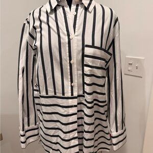 The Shirt by Tribal Black and White Striped button down